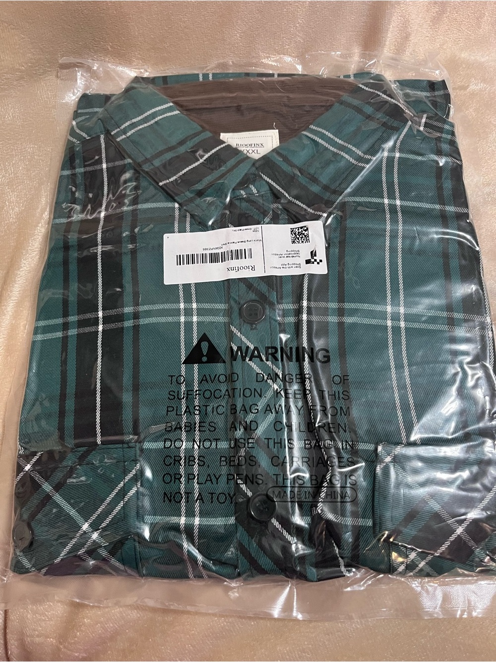 Men's Flannel Plaid Long Sleeve Button Down Shirt 2 Chest Pockets, Green-3XL